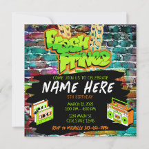 90s Fresh Prince Hip Hop Verjaardagsuitnodiging 