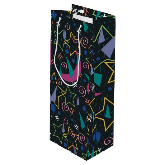 90s Galaxy Arcade Wijn Cadeautas (Voorkant Gekanteld)