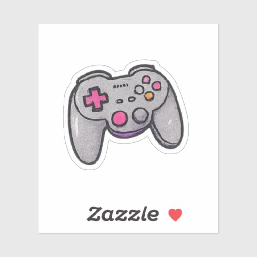 90s Game Controller Sticker – Retro Gamer kiss cut (Vel)