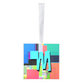 90s Geïnspireerd Kleurrijk Geometrisch Monogram Kubus Ornament (Rechts)