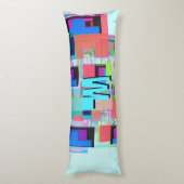90s Geïnspireerd Kleurrijk Geometrisch Monogram Lichaamskussen (Achterkant (Verticaal))