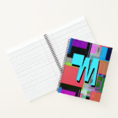 90s geïnspireerd kleurrijk geometrisch monogram notitieboek (Binnen)
