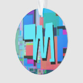 90s Geïnspireerd Kleurrijk Geometrisch Monogram Ornament (voorkant)