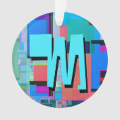 90s Geïnspireerd Kleurrijk Geometrisch Monogram Ornament (voorkant)