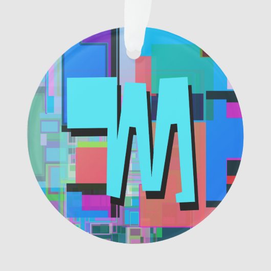 90s Geïnspireerd Kleurrijk Geometrisch Monogram Ornament (voorkant)