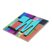 90s Geïnspireerd Kleurrijk Geometrisch Monogram Tegeltje (Zijkant)