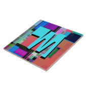 90s Geïnspireerd Kleurrijk Geometrisch Monogram Tegeltje (Zijkant)