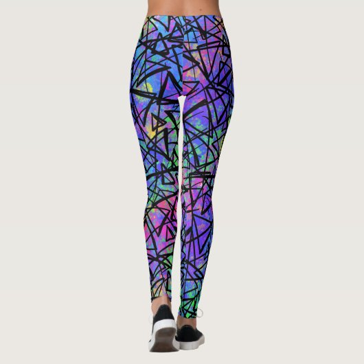 90's geometrisch Coll-ontwerp Leggings (Achterkant)