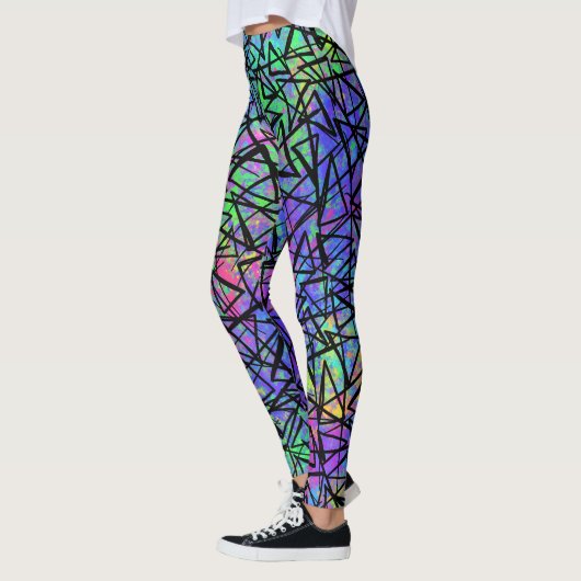 90's geometrisch Coll-ontwerp Leggings (Links)