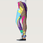 90's geometrisch patroon, jaren negentig retro kle leggings (Links)