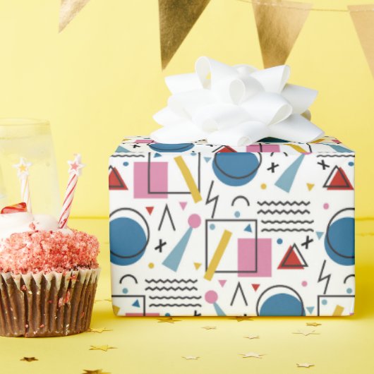 90s Geometrische vormen Cadeaupapier (Verjaardagsfeest)