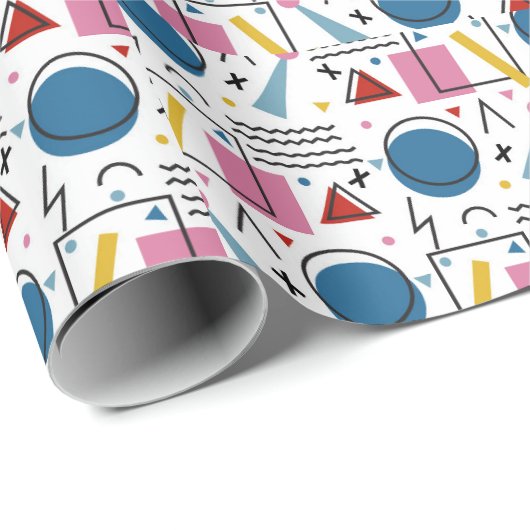 90s Geometrische vormen Cadeaupapier (Rol Hoek)