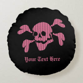 90s Goth Rockabilly Schedel en Kruisbeenderen Punk Rond Kussen