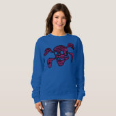 90s Goth Rockabilly Skull and Crossbones Punk Joll Trui (Voorkant volledig)