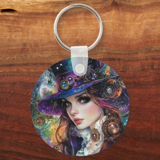 90s Gothic Steampunk Alice Button Sleutelhanger (Achterkant)