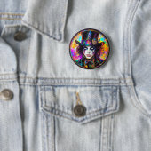 90s Gothic Steampunk Mad Hatter Button (In situ)