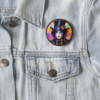 90s Gothic Steampunk Mad Hatter Button