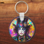 90s Gothic Steampunk Mad Hatter Sleutelhanger (Achterkant)