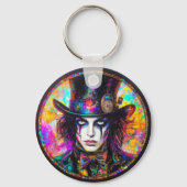 90s Gothic Steampunk Mad Hatter Sleutelhanger (Achterkant)