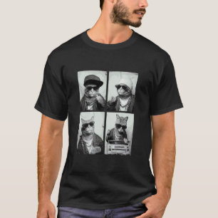 90s Grappige Gangster Katten Hip Hop Straat Stedel T-shirt