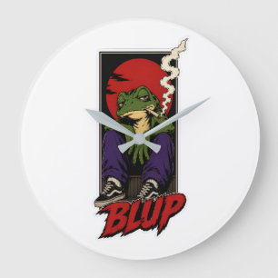 90s Grunge Skater Kikker BLUP Ronde Wandklok
