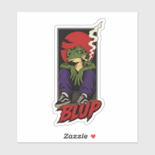 90s Grunge Skater Kikker Roken Die-Cut Sticker