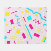 90's Hand getrokken Doodle Fleece Deken (Voorkant (Horizontaal))