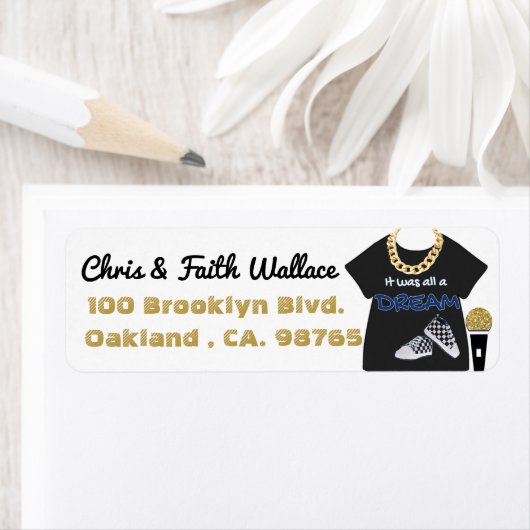 90's Hip Hop Baby Boy Gouden Ketting & Sneaker Urb Etiket (Insitu)