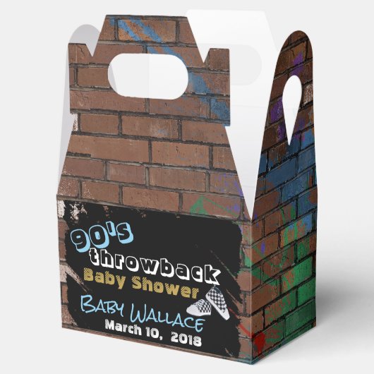 90's Hip Hop Baby shower Gable Favor Box Bedankdoosjes (Geopend)