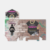 90's Hip Hop Baby shower Meisje} Tenten Bedankdoosjes (Uitgevouwen)
