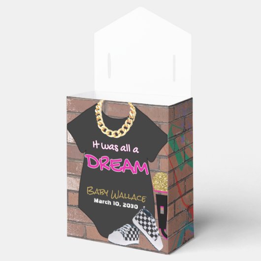 90's Hip Hop Baby shower Meisje} Tenten Bedankdoosjes (Geopend)