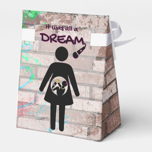 90's Hip Hop Baby shower Meisje} Tenten Bedankdoosjes (Achterkant)