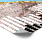 90's Hip Hop Blauw & Goud 1e Verjaardag/Baby showe Poster (Hoek)