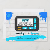 90's Hip Hop Blue en Gold Old School Baby shower Kaart (Achterkant)