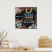 90's Hip Hop Blue-Oooh Baby-Bar Poster (Keuken)