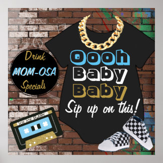 90's Hip Hop Blue-Oooh Baby-Bar Poster