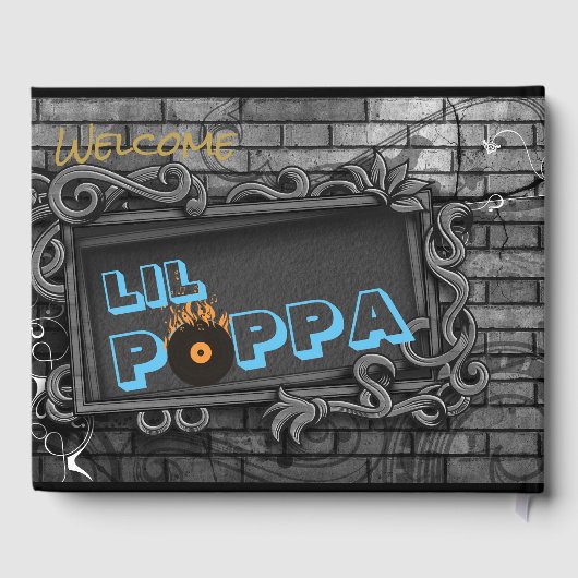 90'S Hip Hop BOY Baby shower Custom Gastenboek (Achterkant)