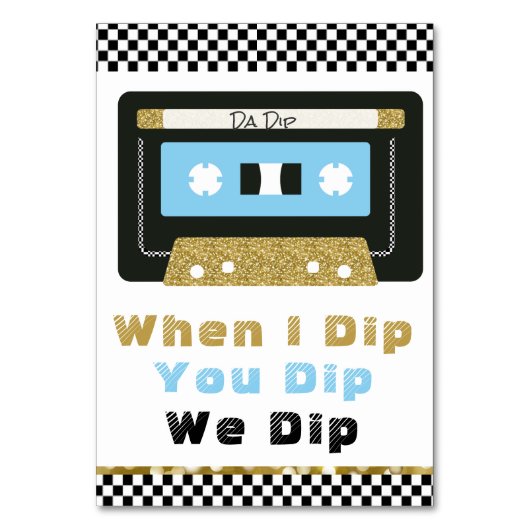 90'S Hip Hop BOY Baby shower Dip Sign Kaart (Achterkant)