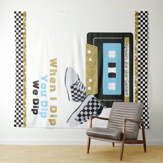 90's Hip Hop BOY Baby shower Foto back Drop Wandkleed (In Situ (horizontaal))