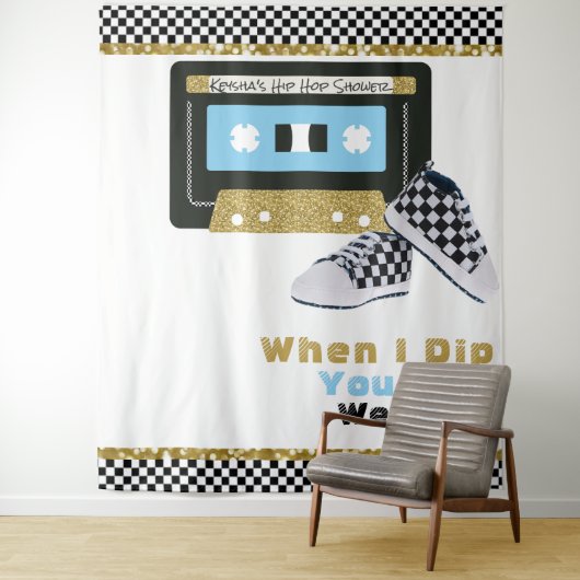 90's Hip Hop BOY Baby shower Foto back Drop Wandkleed (In situ)