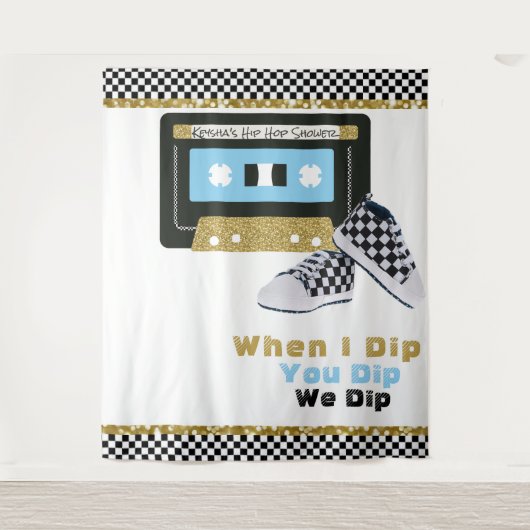 90's Hip Hop BOY Baby shower Foto back Drop Wandkleed (Voorkant)