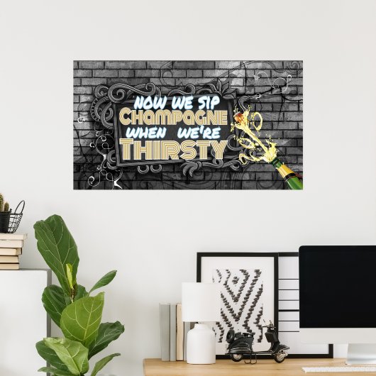 90's Hip Hop Champagne | Voorval Poster (Thuiskantoor)