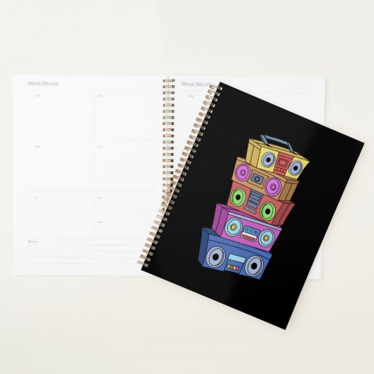 90s Hip Hop Gifts Ghettoblaster Classic Hip Hop Planner (Display)