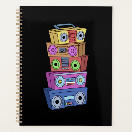 90s Hip Hop Gifts Ghettoblaster Classic Hip Hop Planner (Voorkant)