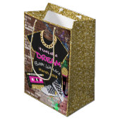90's Hip Hop {GIRL} Urban Baby shower Gift Bag Medium Cadeauzakje (Voorkant Gekanteld)
