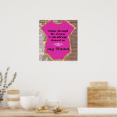 90's Hip Hop Lyrics|Roze & Gold Baby shower Poster (Keuken)