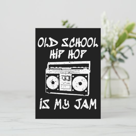90s Hip Hop Old School Boombox Music Lover Kaart (Staand voorkant)