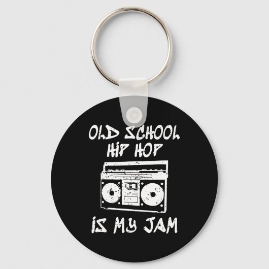 90s Hip Hop Old School Boombox Music Lover Sleutelhanger (Voorkant)
