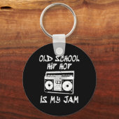 90s Hip Hop Old School Boombox Music Lover Sleutelhanger (Voorkant)