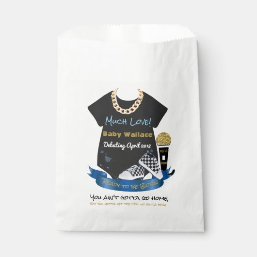 90's Hip Hop Prince Baby shower Party Favor Tassen Bedankzakje (Voorkant)